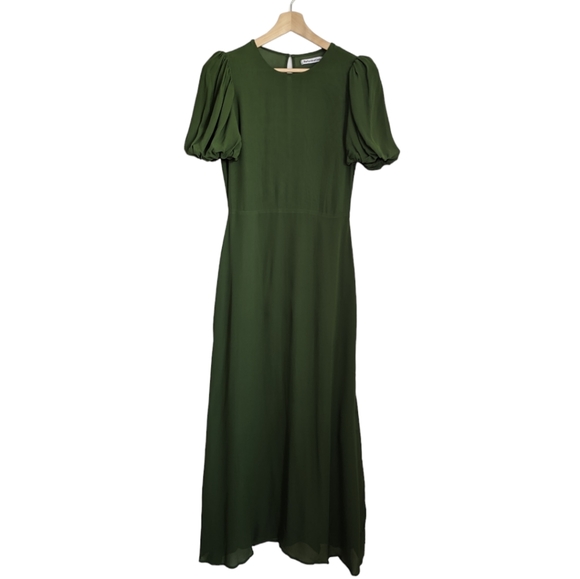 Reformation Dresses & Skirts - NWT | Reformation | Sandy Beth Moss Green Puff Sleeve Midi Dress